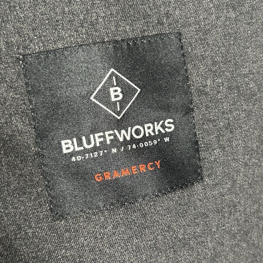 Bluffworks Gramercy Travel Blazer Men's Size 40R Slim Fit Navy Blue Zip Pockets - Picture 12 of 16